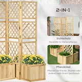 thumbnail of Sichtschutz Paravent Outdoor 133x62x165 cm klappbares Spalier mit 4 Blumenkästen Naturholz wetterfest für Garten Terrasse Poolbereich