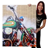 thumbnail of Pintura a óleo Moto, pintura mural 100% pintada à mão Pintura XL, 100x80cm