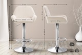 thumbnail of 2er Set Barhocker Braga Samt creme/Metall in Chromoptik