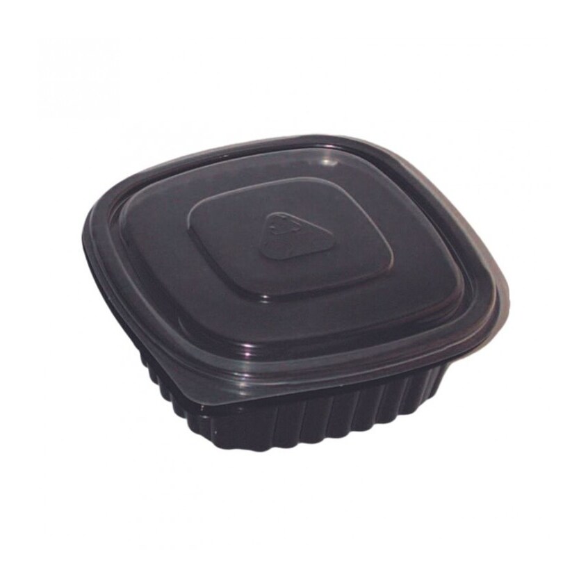 FHC - 500Pcs - Cassolette carré noire micro-ondable  137x137mm H45mm 400ml