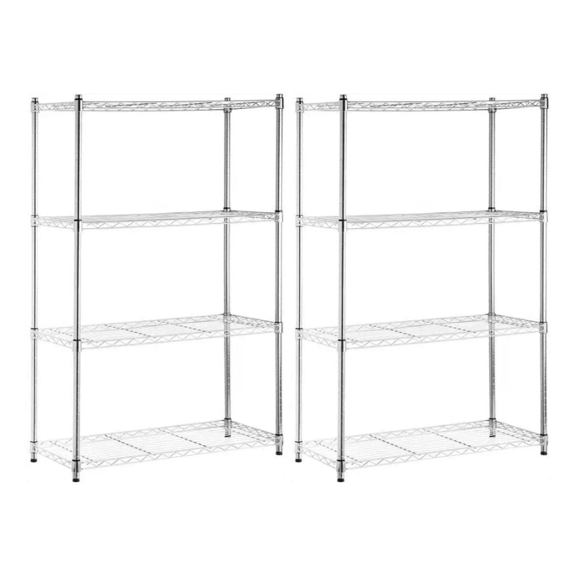 Pack 2 Estanterías Metálicas con 4 Baldas Ajustables 137x91.4x35.5cm 320Kg Plateado 7house