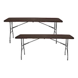 thumbnail of Pack 2 Rechteckige Klapptische in Holzoptik 180x74cm Thinia Home