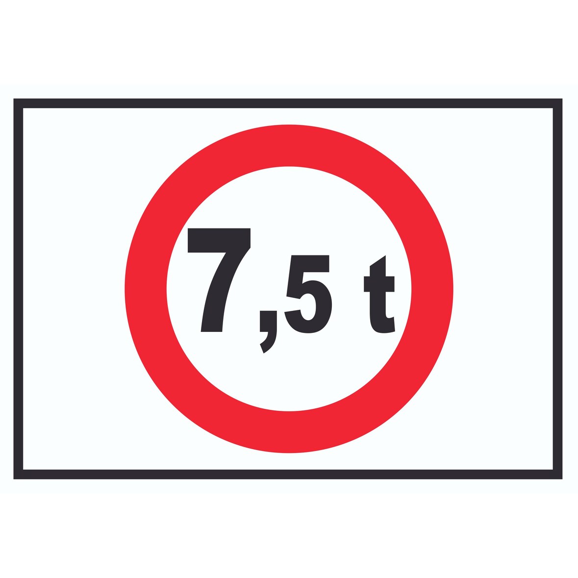 Durchfahrt verboten 7,5 Tonnen Symbol Schild A0 (841x1189mm)