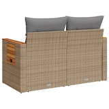 thumbnail of vidaXL Gartensofa mit Kissen 2-Sitzer Beige Poly Rattan