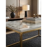 thumbnail of Couchtisch 100x60x40 cm mit Marmor Optik Weiß / Gold, Wohnzimmertisch mit Metall-Gestell, Sofatisch Eckig Tisch Wohnzimmer,