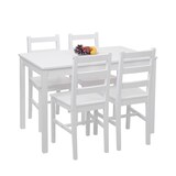 thumbnail of 4er-Set Esszimmerstuhl | HxBxT 86x40x42cm | Sitzhöhe 45cm | Massiv-Holz Landhaus | Weiß | Lehnstuhl Küchenstuhl Stuhl