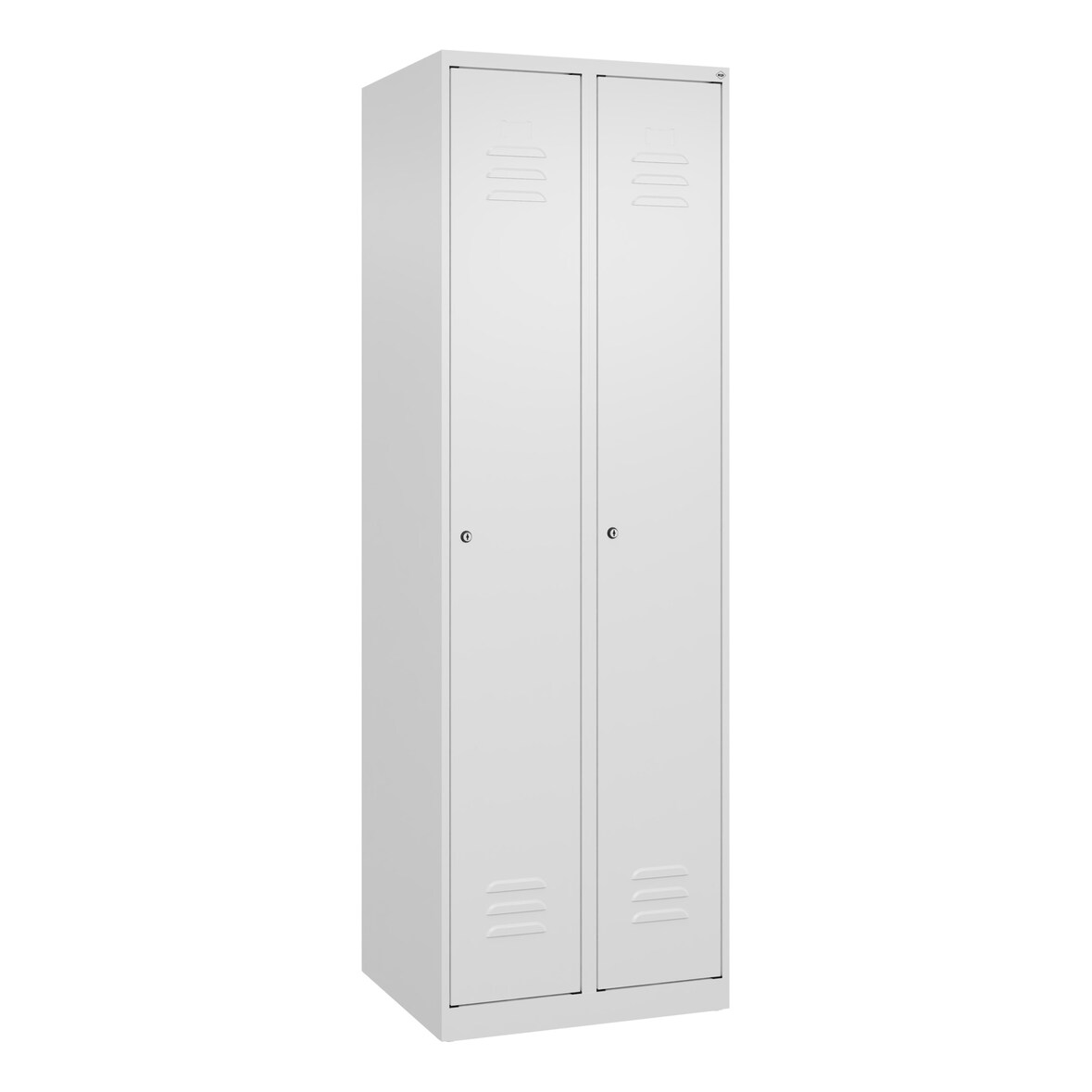 C+P Spind Classic PLUS, 2 Abteile, HxBxT 185x60x50cm, Zylinderschloss, Verkehrsweiß von PROREGAL