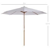 thumbnail of Outsunny Ombrellone da Giardino Φ3m in Poliestere Palo 8 Stecche Crema