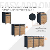 thumbnail of ML-Design Mülltonnenbox 3er Anthrazit-Holzoptik, 3×240L, 200×80×116 cm, Stahl, wetterfest, abschließbar, Müllbox mit Deckel & Türen
