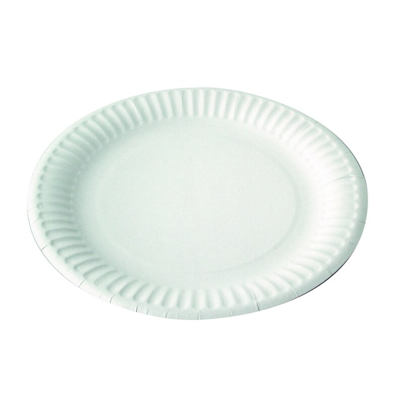 FHC - 500Pcs - Assiette ronde en carton blanc  - Ø 25,3cm
