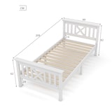 thumbnail of Merax Holzbett Einzelbett 90x200 aus Kiefernholz & MDF mit Lattenrost & Kopfteil für Schlafzimmer Weiß