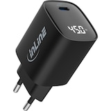 thumbnail of InLine® USB PD Netzteil, GaN Ladegerät, 1-Port, USB-C, 45W, mit Display