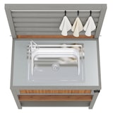 thumbnail of Merax Outdoor Küchenschrank mit Spüle und Wasserhahn, Gartenschrank mit Handtuchhaken, integrierter Flaschenöffner & verstellbaren Regalböden, Grau