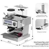 thumbnail of Espressomaschine mit integriertem Mahlwerk – 2050 W Siebträgermaschine mit 20‑Bar italienischer Pumpe, professionellem Milchschäumer, Barista-Zubehör