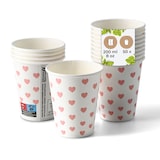 thumbnail of BIOZOYG Pappbecher bedruckt Herzen 50 Stück 200 ml / 8 oz, Ø 80 mm, weiß - Kaffeebecher to go - Pappe beschichtet mit PE - Trinkbecher/Einweg