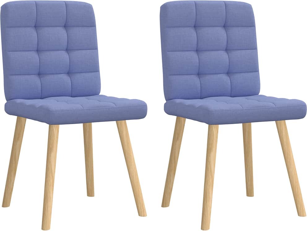 vidaXL Esszimmerstühle 2 Stk. Jeansblau Stoff