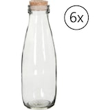 thumbnail of 6x Melkfles Glas - Glazen Fles met Kurk - Ø7 x H21 cm - 500ml