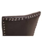 thumbnail of Set van 2 eetkamerstoelen Chesterfield, stoel keukenstoel, klinknagels ~ kunstleer, bruin, donkere poten