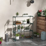 thumbnail of Estantería para plantas soporte para macetas de 4 niveles con estructura de acero para jardín patio 89x28x107 cm verde oscuro