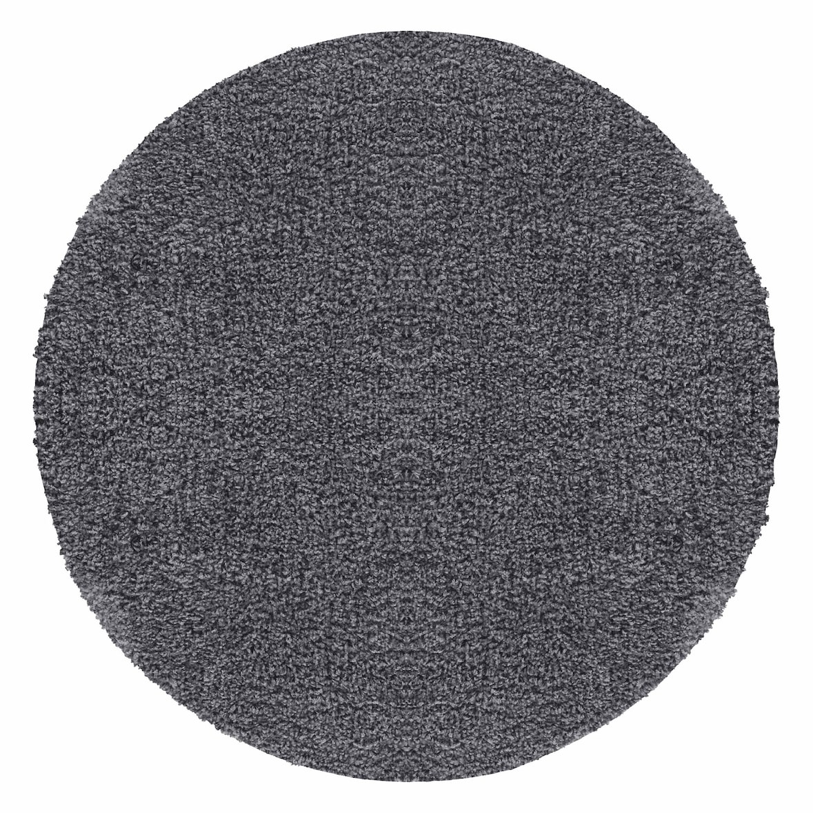 Teppich Hochflor Einfarbig Flauschiger Langflor Shaggy Flokati Wohnzimmerteppich, Grau, 200 cm Rund