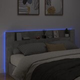 thumbnail of vidaXL LED-Kopfteil mit Ablage Betongrau 220x16,5x103,5 cm