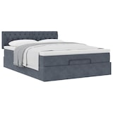 thumbnail of vidaXL Ottoman-Bett mit Matratze Dunkelgrau 140x190 cm Samt