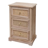 thumbnail of Kommode HWC-K87, Schubladenschrank Schrank, Holz Rattan 63x40x28cm ~ naturfarben