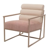 thumbnail of Lounge-Sessel HWC-O38, Cocktail-/Polstersessel Clubsessel, Stoff/Textil (420 g/m²) Metall MVG ~ beige, Polster rosé