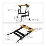 thumbnail of Relaxdays Werkbank klappbar, bis 100 kg, verstellbarer Arbeitstisch, 4 Spannbacken, HBT 75,5 x 56 x 62 cm, natur/schwarz