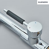 thumbnail of KLARWERK® Björn | Gastronomie Küchenarmatur Chrom glanz mit Zwei Brausen | Edelstahl Wasserhahn Küche Silber 2 Anschlüsse |Doppelspülbecken Restaurant