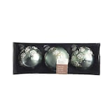 thumbnail of 3 Glaskugeln Rosenblätter Weihnachtskugeln Christbaumkugeln Baumschmuck Glitzer