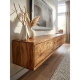 thumbnail of TV-Kommode zum Aufhängen, Sheeshamholz, bis 65 Zoll, 3 Schubladen. 160x35x25 cm | Kadima Design