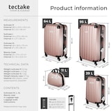 thumbnail of tectake Set di valigie rigide Cleo 4 pezzi con bilancia 48 x 30,5 x 75 cm Rosa Dorato