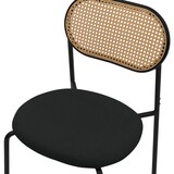 thumbnail of ML-Design Esszimmerstühle 4er-Set Schwarz – gepolsterte Rattanstühle mit gebogener Rückenlehne und Netzdesign, Metallbeine, ergonomisch, ideal für