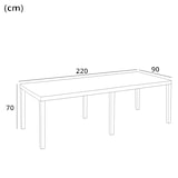 thumbnail of Table rectangulaire extensible Queen 220 x 90 x 72 cm blanche