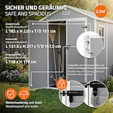 thumbnail of ECD Germany Gartenhaus wetterfest 2,3m², Gerätehaus aus Kunststoff, 151x182x220 cm, Hellgrau, Geräteschuppen Gartenschuppen Outdoor Aufbewahrung