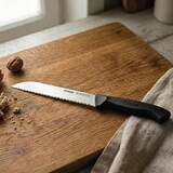 thumbnail of Pirge Ecco Brotmesser mit Wellenschliff 17,5 cm Schwarz für Schneiden von Brot, Bagels, Kuchen - Brötchenmesser
