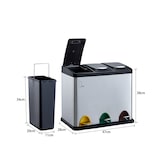 thumbnail of SVITA TC3X8 24 L pedaalemmer afvalbak afvalscheiding RVS zilver