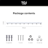 thumbnail of TOJ Living Appendiabiti da parete – 9 ganci – 70 cm – acciaio inox – bianco – attaccapanni a muro