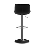 thumbnail of Barhocker 4er Set höhenverstellbar drehbar 109x47x36 cm Schwarz mit Samtbezug ergonomischer Rückenlehne und stabilem Metallgestell