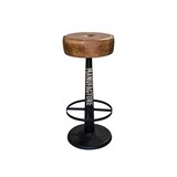 thumbnail of Tabouret de bar Manufacture assise en cuir Medium Brown, Ø 38 x H76, Assise Ø34 x H10