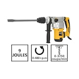 thumbnail of Marteau perforateur burineur 1050W SDS MAX 9 joules Burins et Forets inclus Mallette VITO