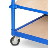 thumbnail of Schrägboden-Regalwagen mit 6 Ebenen, bestückt mit 12 Euroboxen BxTxH 600x400x150 mm durchbrochen, BxTxH 1050x500x1690 mm (blau)