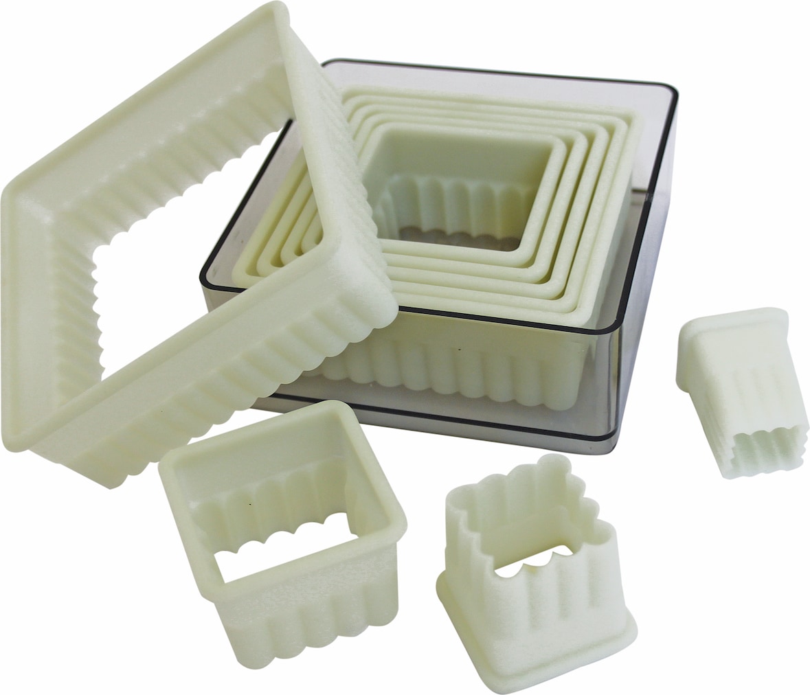 Schneider - Ausstechersatz Quadrat, gezackt 9-teilig, Material: Nylon, hitzebeständig bis +160°C