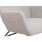 thumbnail of Mecedora HWC-N13, mecedora sillón reclinable sillón TV, madera maciza metal tela/textil 320g/m² ~ gris claro