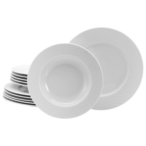 CreaTable Polo Weiss Tafelservice 12-tlg Porzellan