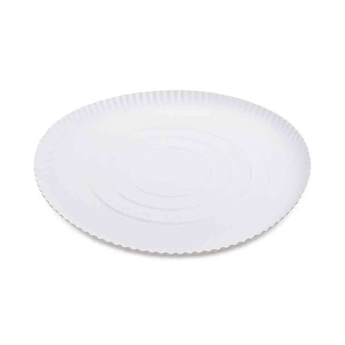 200 Pappteller rund FF Ø 32 x 2,5 cm weiß – Imbissteller, Kuchenteller