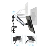 thumbnail of Monitorhalterung VM-MG2S - 2 Monitore 15 - 27 Zoll schwarz/weiß verkürzt hjh OFFICE