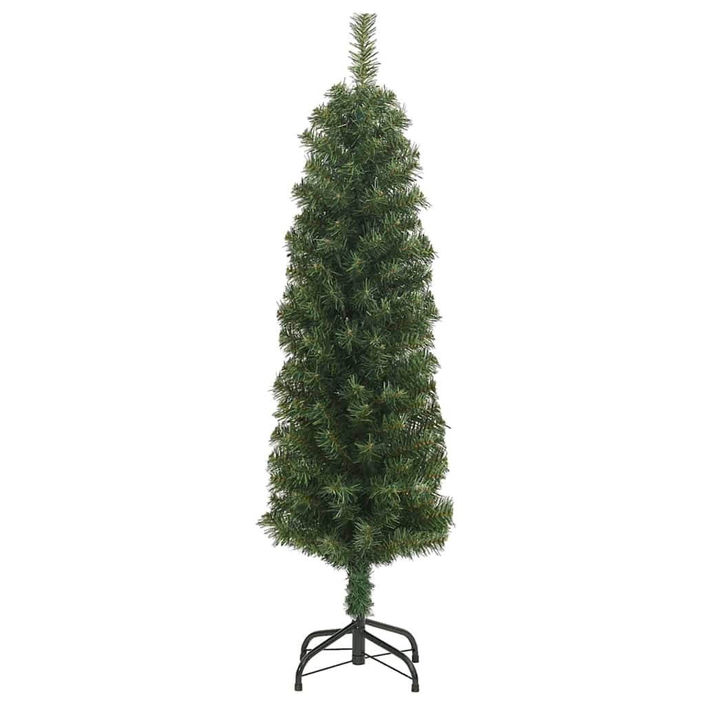 vidaXL Kunstkerstboom met standaard smal 120 cm PVC groen
