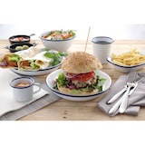 thumbnail of 12x Emaillie Teller tief, weiß blau Ø 20 cm